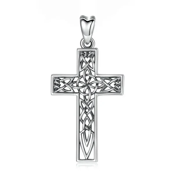 Colgante cruz nudo de brujas en plata 925