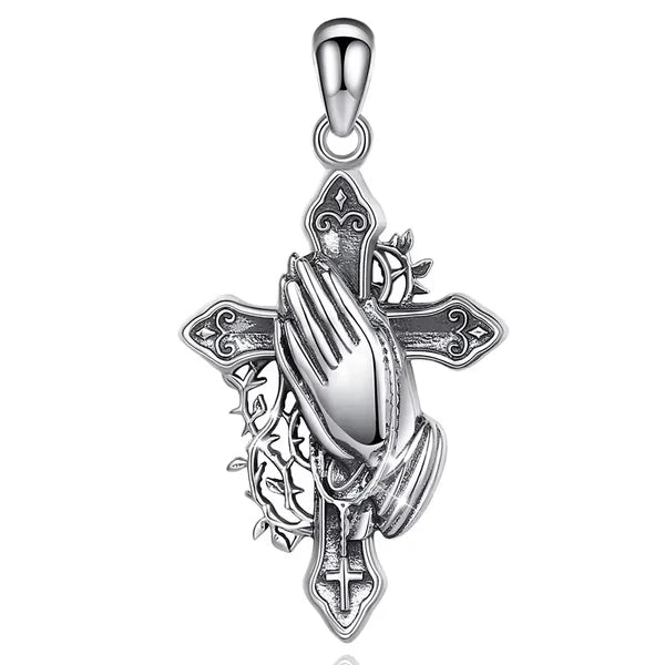 Colgante cruz cristiana en plata 925