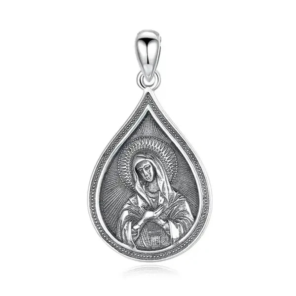 Colgante virgen gota en plata 925