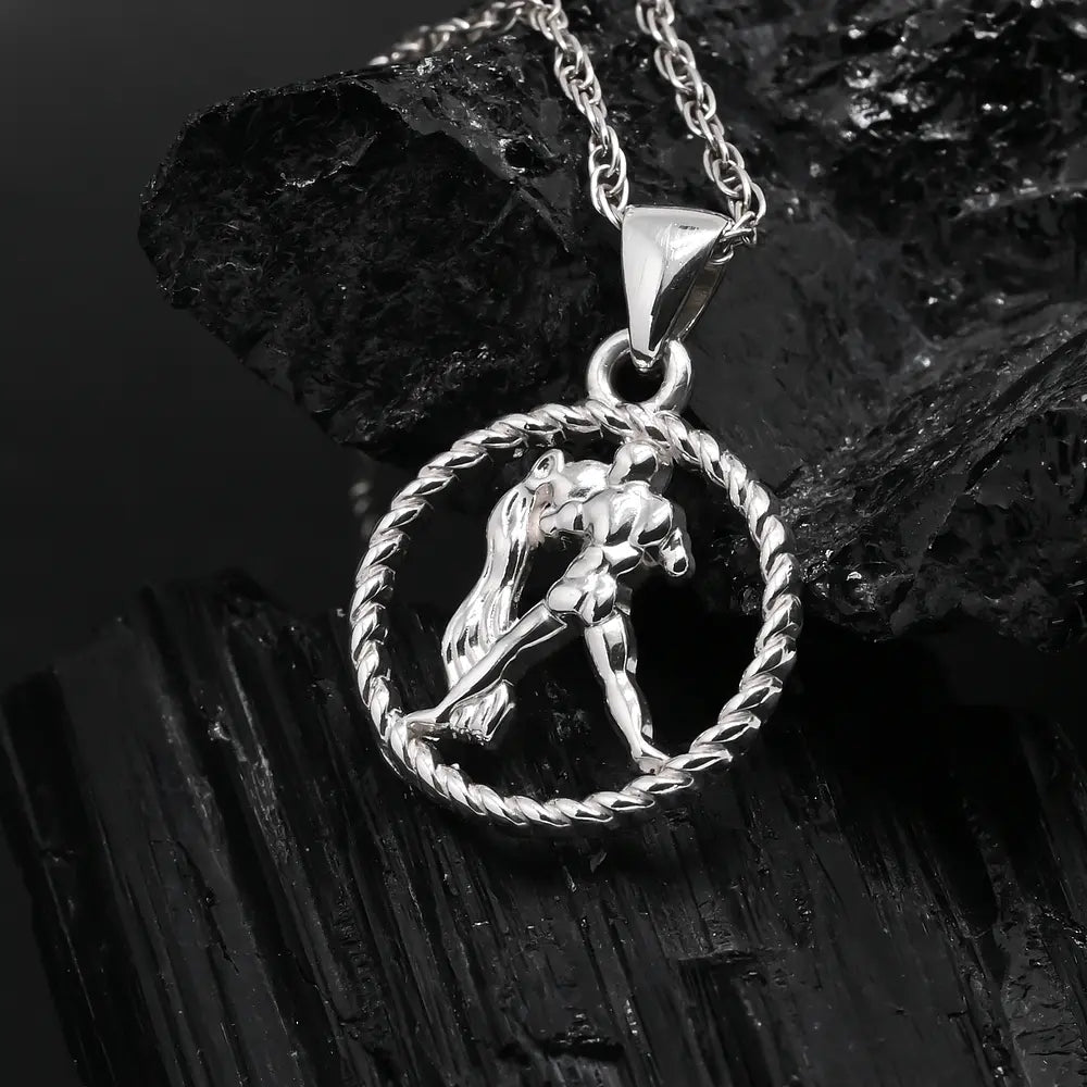 Colgante signo acuario en plata 950