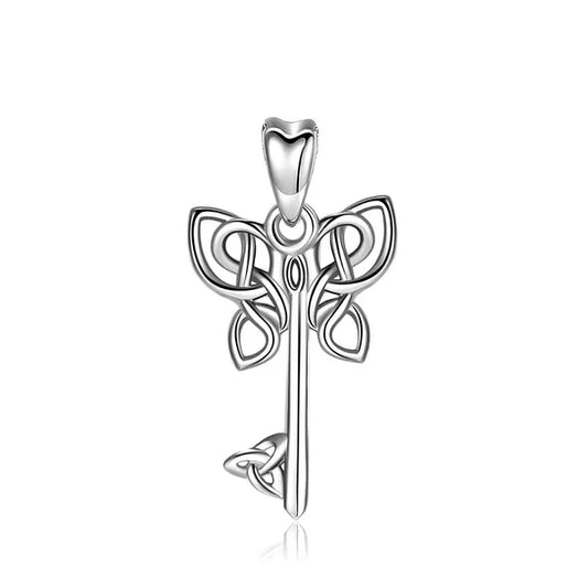 Colgante llave de mariposa en plata 925