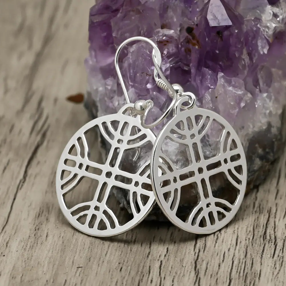 Aros, aritos etnico kultrun en plata 950