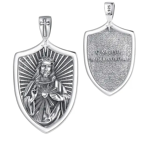 Colgante sagrado corazon en plata 925