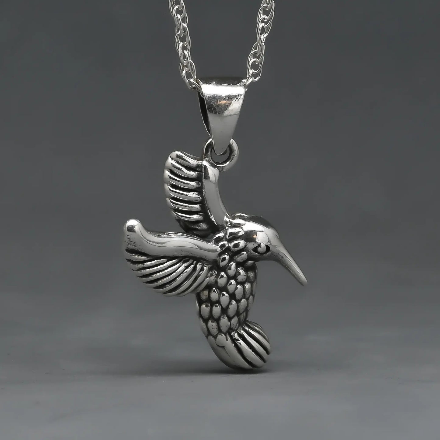 Colgante colibrí en plata 950