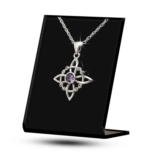 Colgante nudo de brujas amatista en plata 950