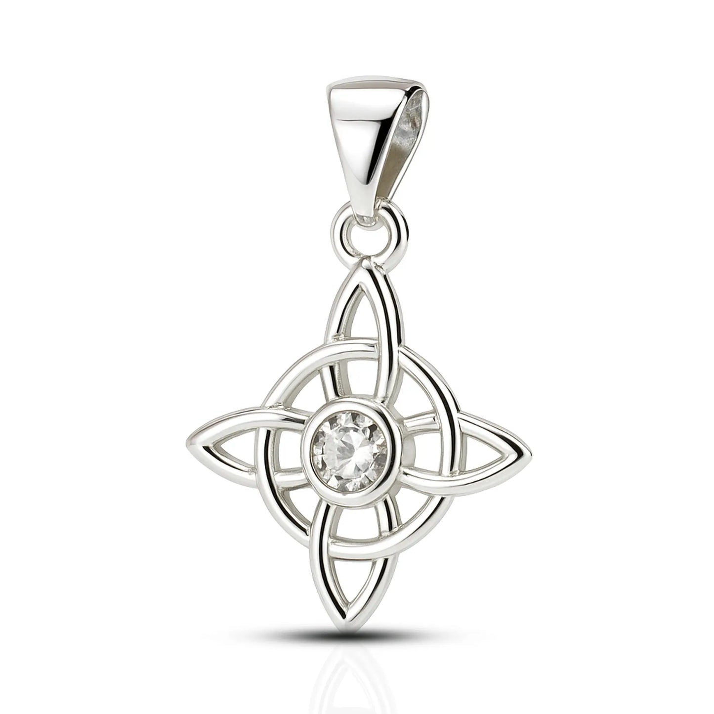 Colgante nudo de brujas circón blanco en plata 950