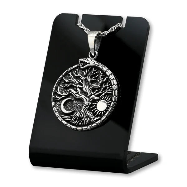 Colgante serpietne con sol y luna en plata 925