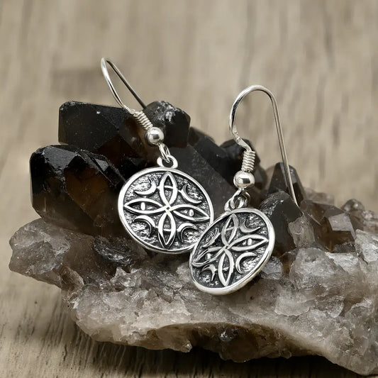 Aros, aritos nudo de brujas en plata 950