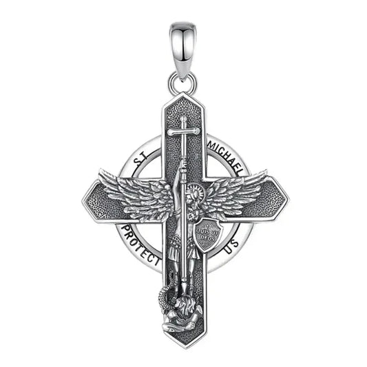 Colgante cruz de san miguel en plata 925