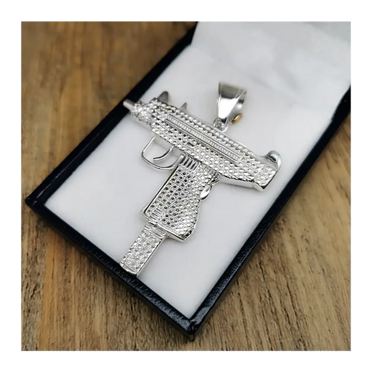 Colgante subfusil uzi en plata 950