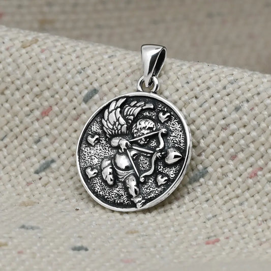 Colgante cupido 21 mm en plata 950