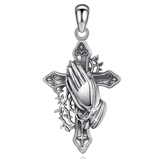 Colgante cruz cristiana en plata 925