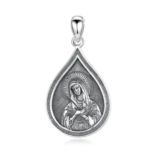 Colgante virgen gota en plata 925