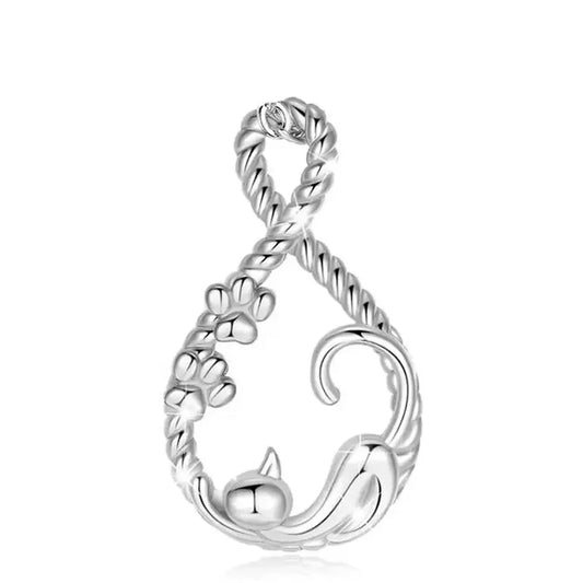 Colgante gato infinito en plata 925