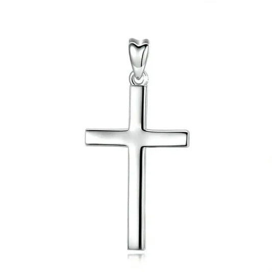 Colgante cruz lisa en plata 925