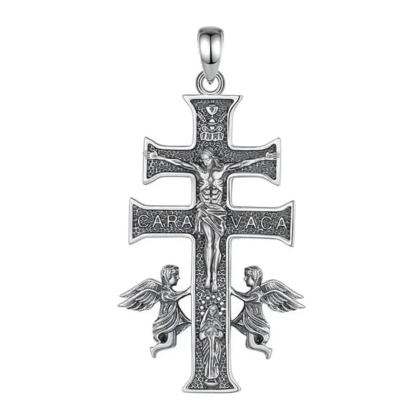 Colgante cruz de caravaca en plata 925