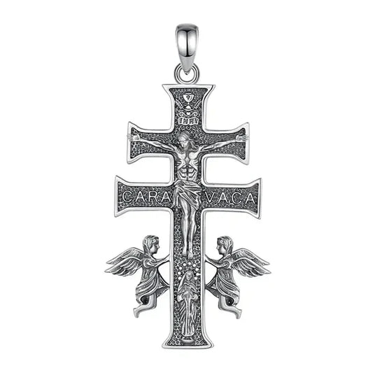 Colgante cruz de caravaca en plata 925