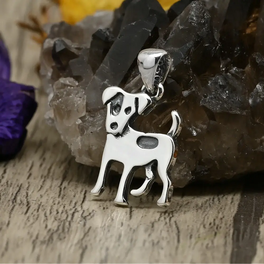 Colgante perro jack russell terrier en plata 950