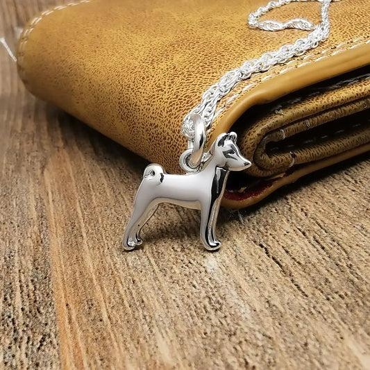 Colgante perro bohemio basenji en plata 950