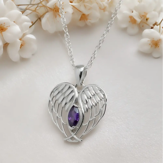 Colgante alas de angel en plata 950