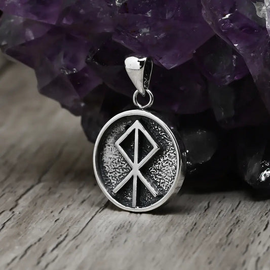 Colgante runa vikinga odal en plata 950
