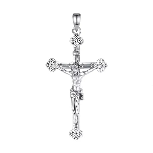 Colgante cruz religiosa en plata 925