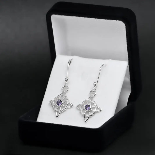 Aros, aritos nudo de brujas en plata 950