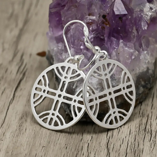 Aros, aritos etnico kultrun en plata 950