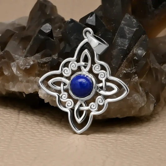 Colgante nudo de brujas lapislazuli en plata 925
