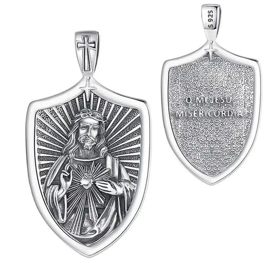 Colgante sagrado corazon en plata 925