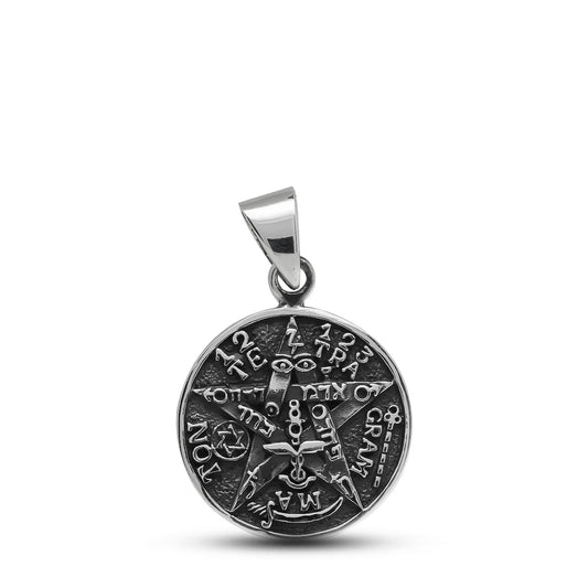 Colgante tetragrammaton pequeño en plata 950