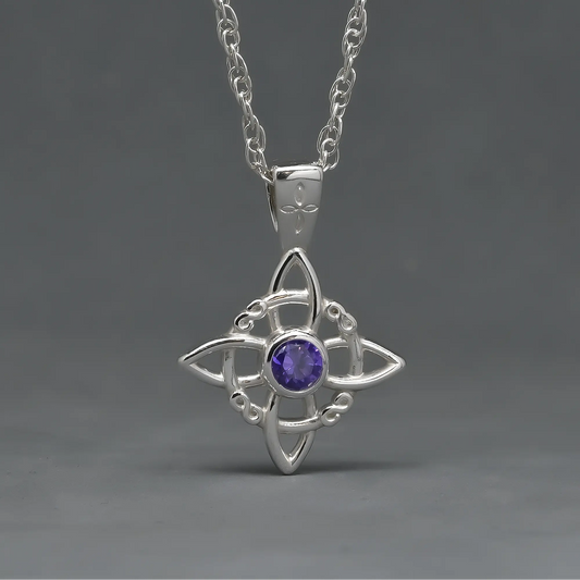 Colgante nudo de brujas amatista en plata 950