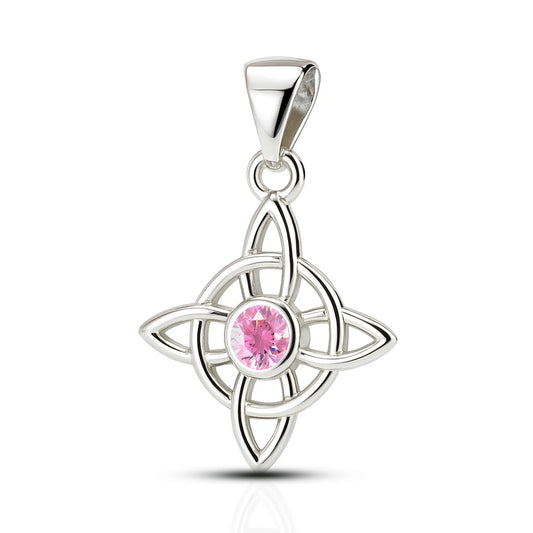 Colgante nudo de brujas rosa en plata 950