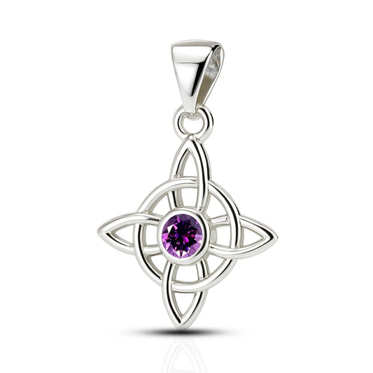 Colgante nudo de brujas amatista en plata 950