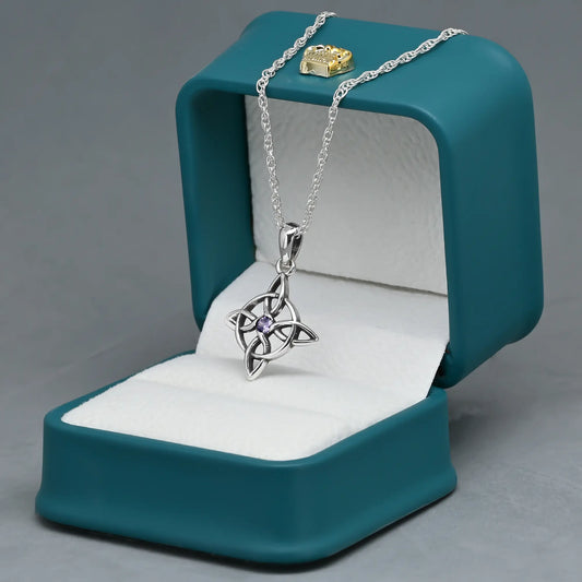 Colgante nudo de brujas amatista en plata 950