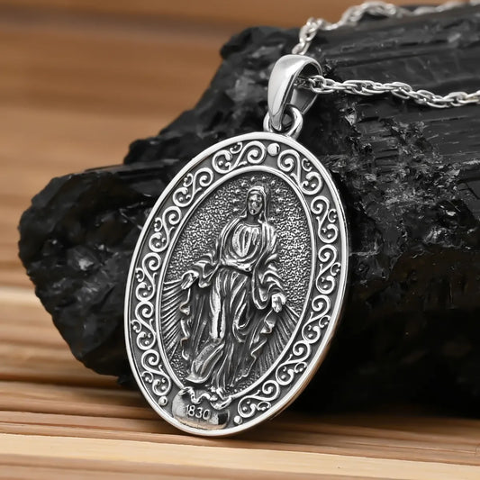 Colgante virgen maria en plata 925