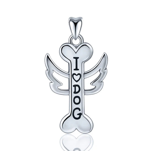 Colgante hueso de perro en plata 925