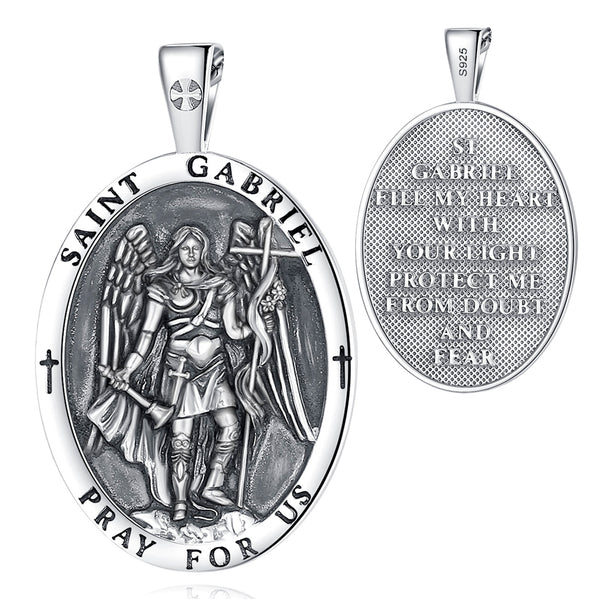Colgante arcangel gabriel en plata 925