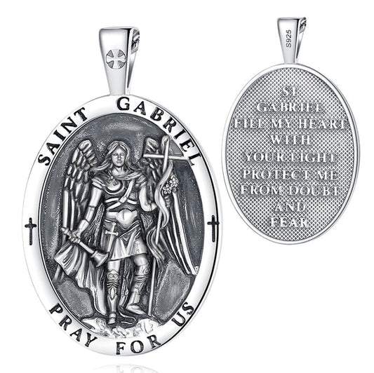 Colgante arcangel gabriel en plata 925