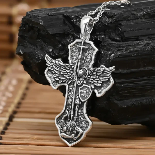 Colgante cruz de san miguel en plata 925