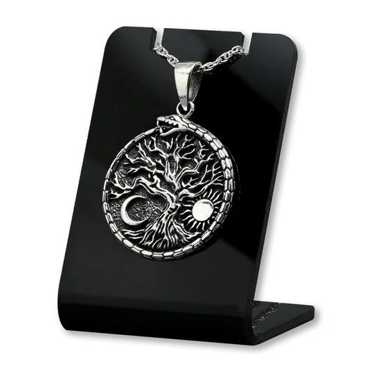 Colgante serpietne con sol y luna en plata 925