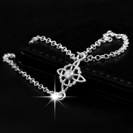 Pulsera nudo de brujas 4 elementos piedra circón en plata 950